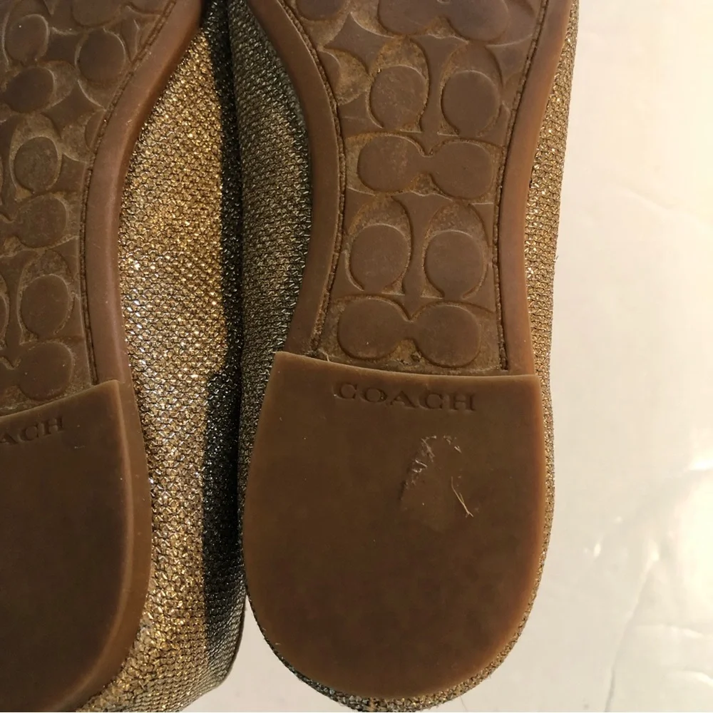 COACH Gold Ballet Flat SHOES 5.5B